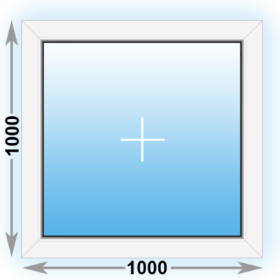 Готовое пластиковое окно Kbe глухое 1000х1000 (ширина Х высота)  (1000Х1000)