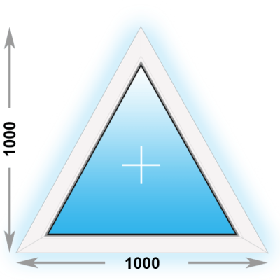 Готовое пластиковое окно Kbe глухое (Треугольное) 1000х1000 (ширина Х высота)  (1000Х1000)
