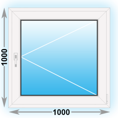Готовое пластиковое окно Kbe одностворчатое 1000x1000 (ШхВ)