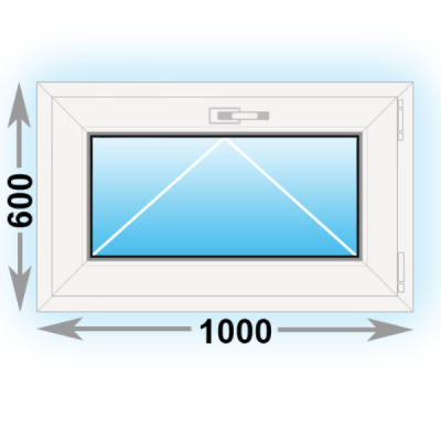 Готовое пластиковое окно Kbe одностворчатое 1000х600 (ширина Х высота)  (1000Х600)