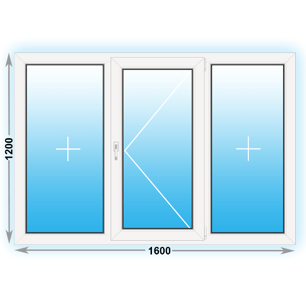 Готовое пластиковое окно Kbe глухое (Треугольное) 800х1200 Л