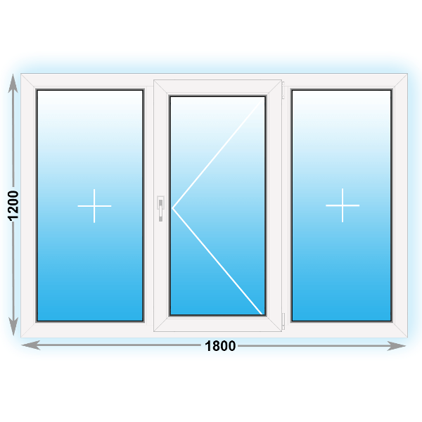 Готовое пластиковое окно Kbe глухое (Треугольное) 1200х1200 Л
