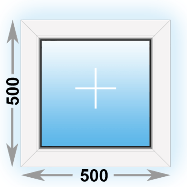Готовое пластиковое окно Kbe глухое 500х500