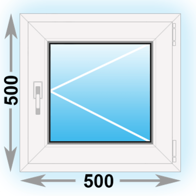 Готовое пластиковое окно Kbe одностворчатое 500х500 (ширина Х высота)  (500Х500)