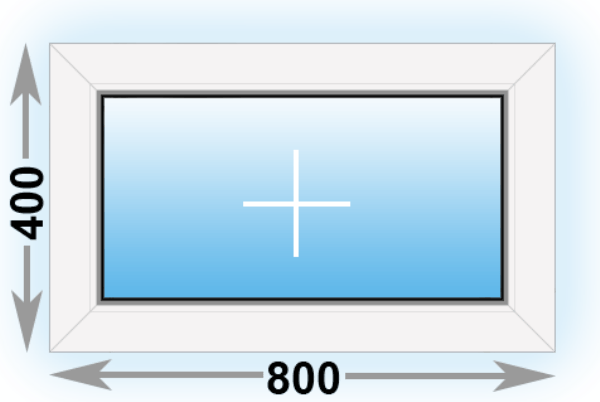 Готовое пластиковое окно Kbe глухое 800х400