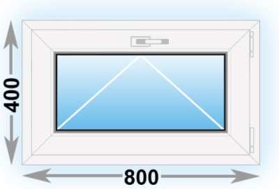 Готовое пластиковое окно Kbe одностворчатое 800х400 (ШхВ)