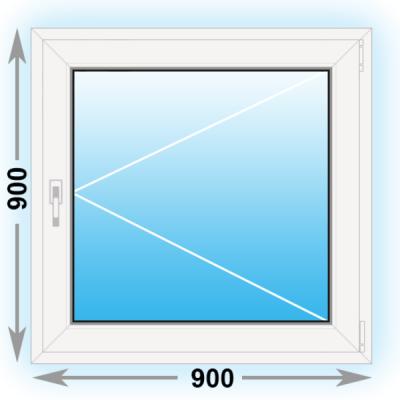 Готовое пластиковое окно Kbe одностворчатое 900х900 (ширина Х высота)  (900Х900)