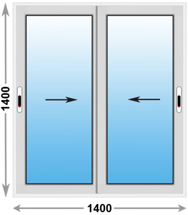 Алюминиевое окно Provedal 2-ух полозное 1400х1400
