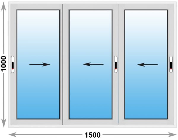 Алюминиевое окно Provedal 2-ух полозное 1500х1000