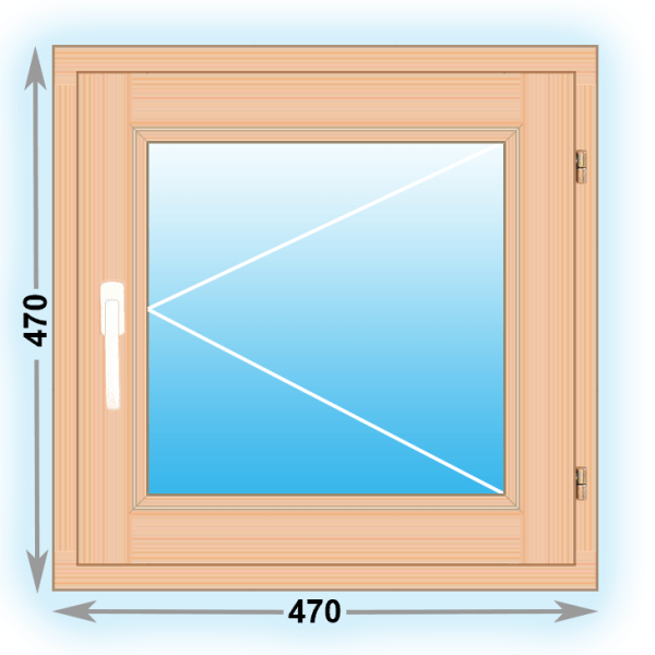 Готовое деревянное окно одностворчатое 470х470