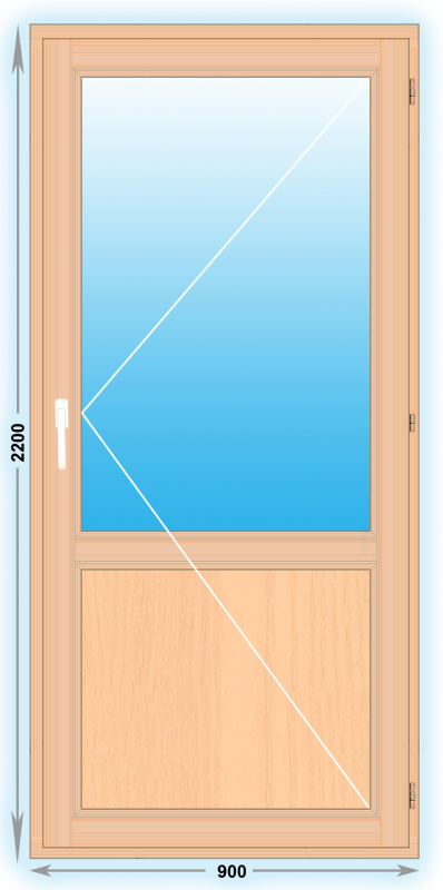 Готовая деревянная балконная дверь 900x2200 Правая