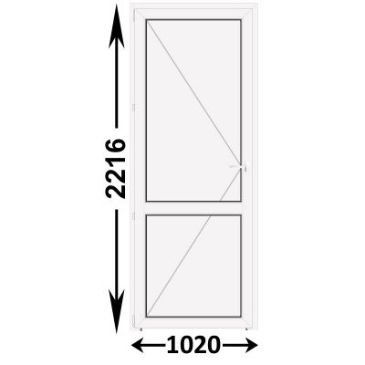 Готовая пластиковая межкомнатная дверь Veka WHS 1020x2216 Левая (ширина Х высота) (1020Х2216)