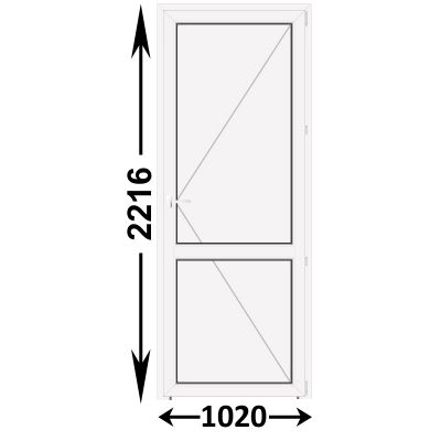 Готовая пластиковая межкомнатная дверь Veka WHS 1020x2216 Правая (ширина Х высота) (1020Х2216)