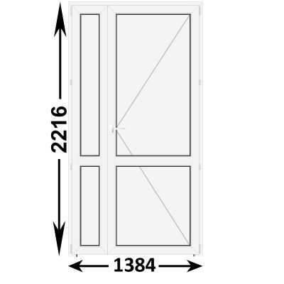 Готовая пластиковая межкомнатная дверь Veka WHS 1384x2216 Правая (ширина Х высота) (1384Х2216)