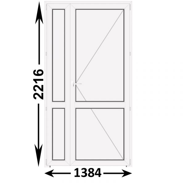 Готовая пластиковая межкомнатная дверь Veka WHS 1384x2216 Правая