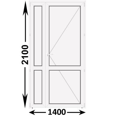 Готовая пластиковая межкомнатная дверь Veka WHS 1400x2100 Правая (ширина Х высота) (1400Х2100)