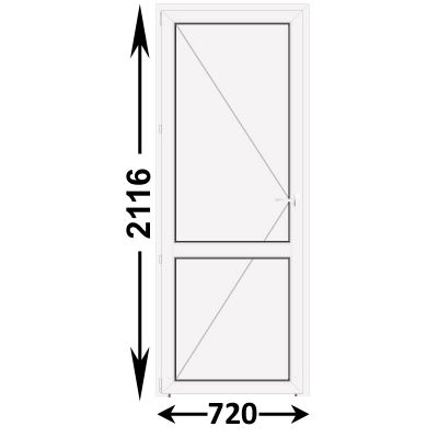 Готовая пластиковая межкомнатная дверь Veka WHS 720x2116 Левая (ширина Х высота) (720Х2116)