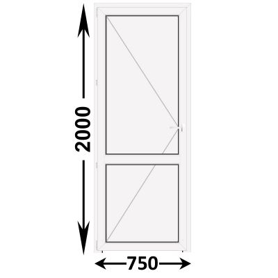 Готовая пластиковая межкомнатная дверь Veka WHS 750x2000 Левая (ширина Х высота) (750Х2000)