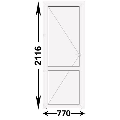 Готовая пластиковая межкомнатная дверь Veka WHS 770x2116 Левая (ширина Х высота) (770Х2116)