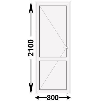 Готовая пластиковая межкомнатная дверь Veka WHS 800x2100 Левая (ширина Х высота) (800Х2100)
