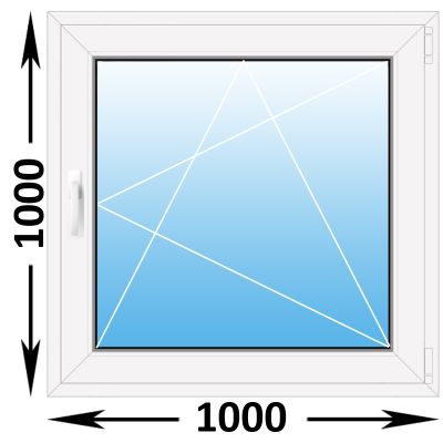 Пластиковое окно MELKE Lite 60 одностворчатое 1000x1000 (ширина Х высота)  (1000Х1000)