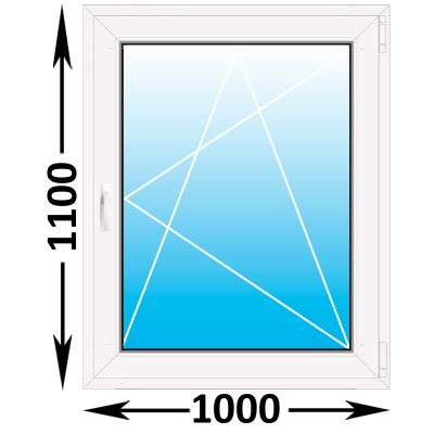Пластиковое окно MELKE Lite 60 одностворчатое 1000x1100 (ширина Х высота)  (1000Х1100)