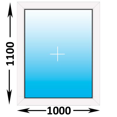 Пластиковое окно MELKE Lite 60 глухое 1000x1100 (ширина Х высота)  (1000Х1100)