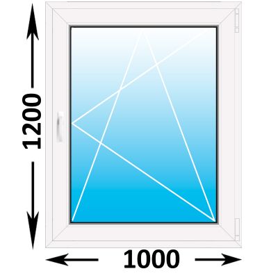 Пластиковое окно MELKE Lite 60 одностворчатое 1000x1200 (ширина Х высота)  (1000Х1200)