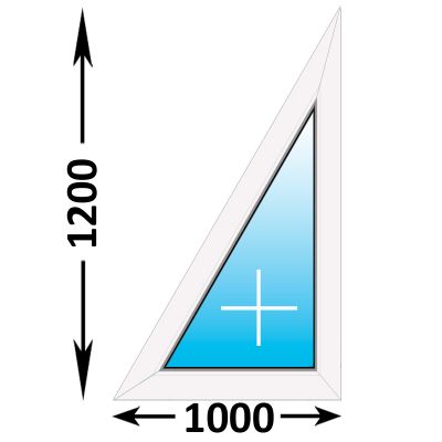 Пластиковое окно MELKE Lite 60 треугольное глухое правое 1000x1200 (ширина Х высота)  (1000Х1200)