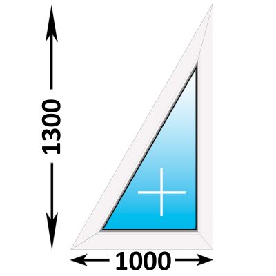 Пластиковое окно MELKE Lite 60 треугольное глухое правое 1000x1300 (ширина Х высота)  (1000Х1300)
