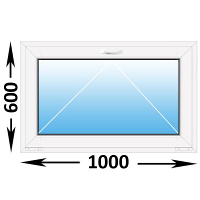 Пластиковое окно Melke Lite 70 фрамуга 1000x600 (ширина Х высота)  (1000Х600)
