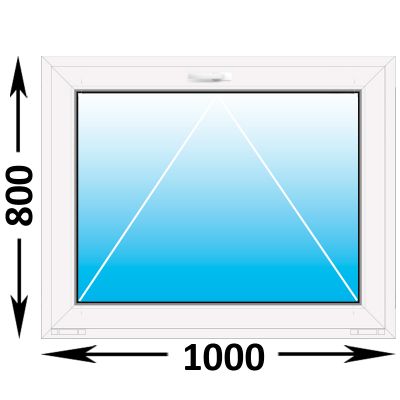Пластиковое окно MELKE Lite 60 фрамуга 1000x800 (ширина Х высота)  (1000Х800)