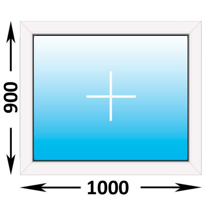 Пластиковое окно MELKE Lite 60 глухое 1000x900 (ширина Х высота)  (1000Х900)