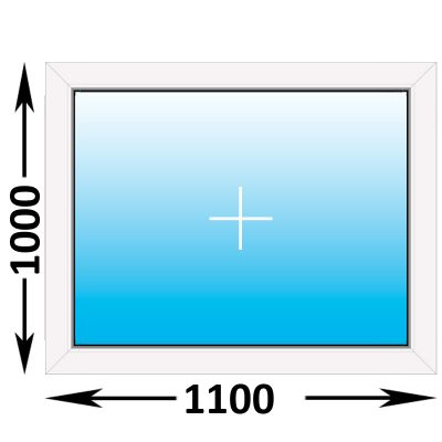 Пластиковое окно MELKE Lite 60 глухое 1100x1000 (ширина Х высота)  (1100Х1000)