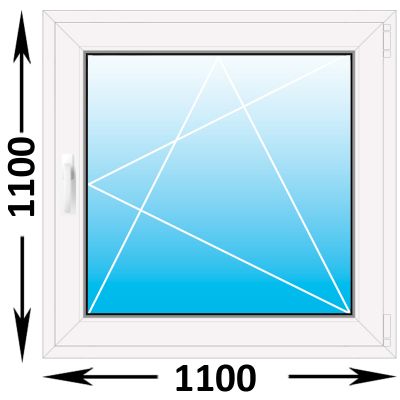 Пластиковое окно MELKE Lite 60 одностворчатое 1100x1100 (ширина Х высота)  (1100Х1100)