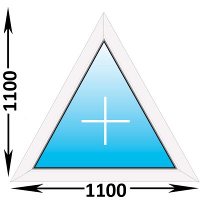 Пластиковое окно Melke Lite 70 треугольное глухое 1100x1100 (ширина Х высота)  (1100Х1100)