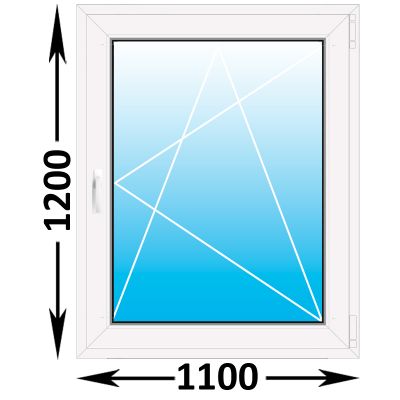Пластиковое окно MELKE Lite 60 одностворчатое 1100x1200 (ширина Х высота)  (1100Х1200)