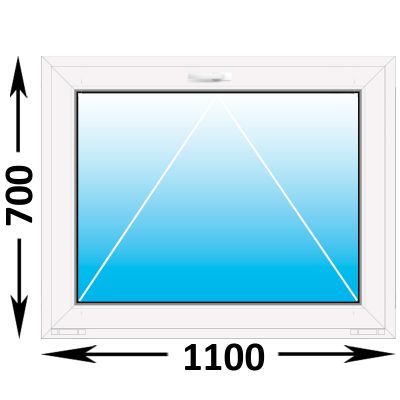 Пластиковое окно MELKE Lite 60 фрамуга 1100x700, с двухкамерным стеклопакетом (ширина Х высота) (1100Х700)