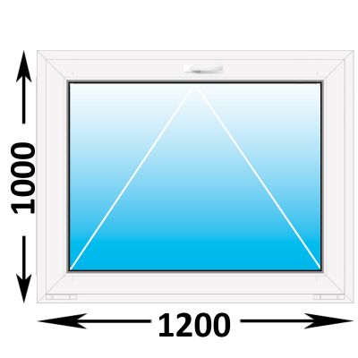 Пластиковое окно MELKE Lite 60 фрамуга 1200x1000, с двухкамерным стеклопакетом (ширина Х высота) (1200Х1000)