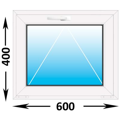 Пластиковое окно MELKE Lite 60 фрамуга 600x400 (ширина Х высота)  (600Х400)