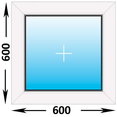 Пластиковое окно MELKE Lite 60 глухое 600x600 (ширина Х высота)  (600Х600)