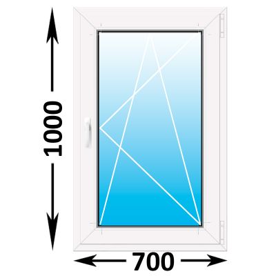 Пластиковое окно MELKE Lite 60 одностворчатое 700x1000 (ширина Х высота)  (700Х1000)