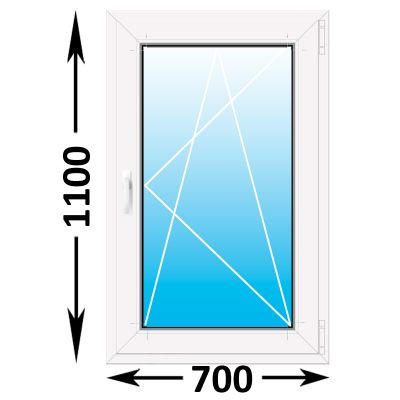 Пластиковое окно MELKE Lite 60 одностворчатое 700x1100 (ширина Х высота)  (700Х1100)