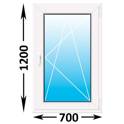 Пластиковое окно MELKE Lite 60 одностворчатое 700x1200 (ширина Х высота)  (700Х1200)