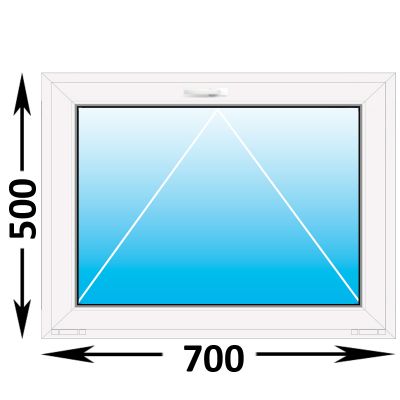 Пластиковое окно MELKE Lite 60 фрамуга 700x500, с двухкамерным стеклопакетом (ширина Х высота) (700Х500)