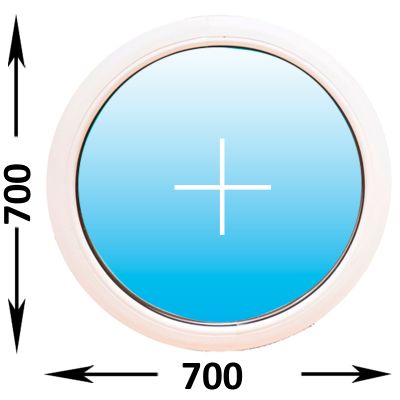 Пластиковое окно MELKE Lite 60 круглое 700x700 (ширина Х высота)  (700Х700)