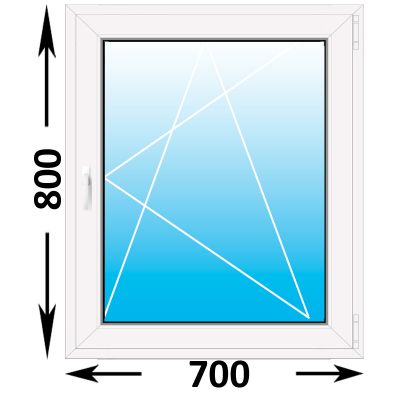 Пластиковое окно MELKE Lite 60 одностворчатое 700x800 (ширина Х высота)  (700Х800)