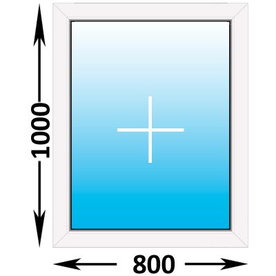 Пластиковое окно MELKE Lite 60 глухое 800x1000 (ширина Х высота)  (800Х1000)