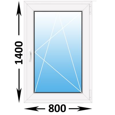 Пластиковое окно Melke одностворчатое 800x1400 (ШxВ)