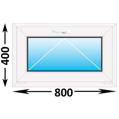 Пластиковое окно MELKE Lite 60 фрамуга 800x400, с однокамерным энергосберегающим стеклопакетом (ширина Х высота) (800Х400)